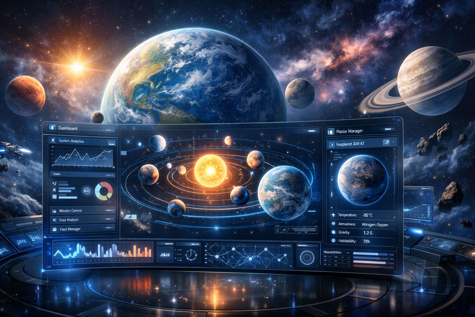 3D visualization of planets and space